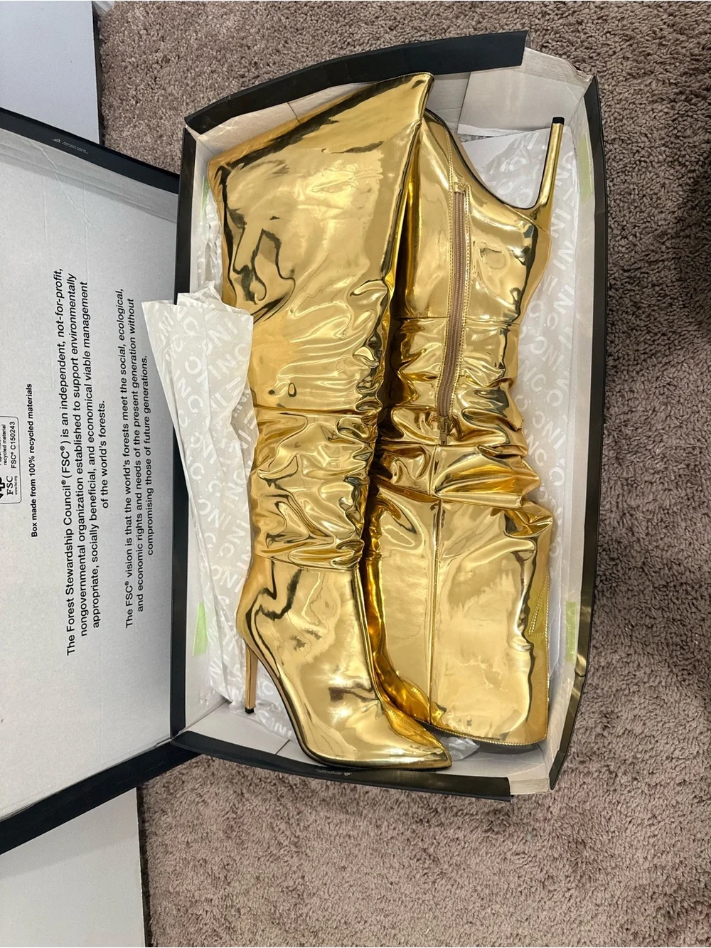 Macy's Gold Metallic Over-the-Knee Stiletto Boots